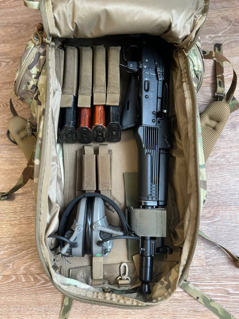 Пример укомплектованного рюкзака бойца